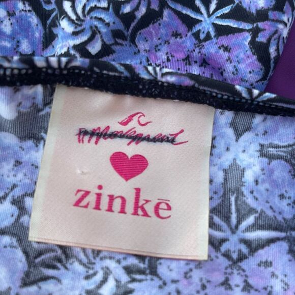 Free People Movement X Zinke Small Surf Swimsuit One Piece Purple Floral Cut Out - Picture 9 of 12